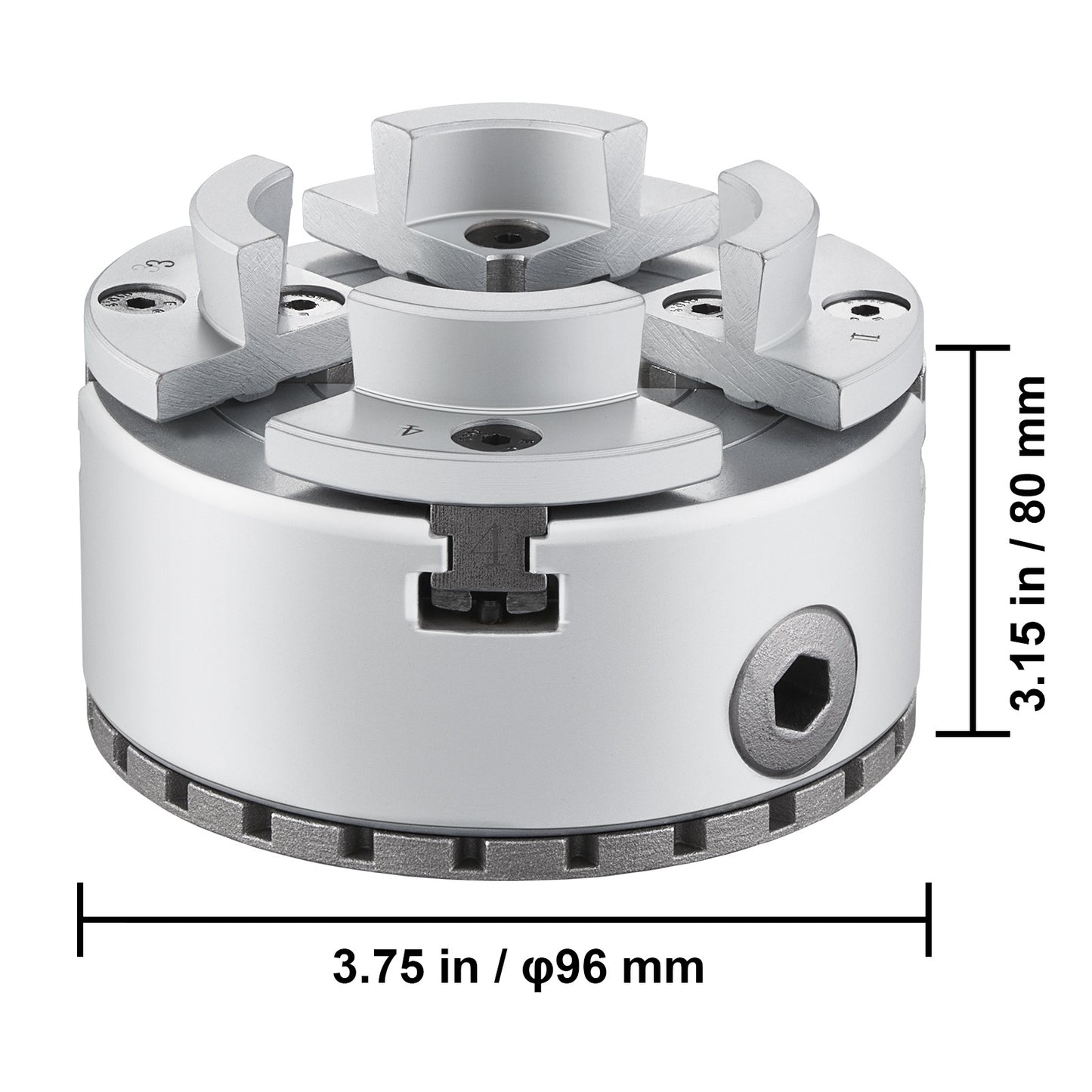 Draaibankplaat – Draaibankklauw – Draaiplateau – Draaischijf – 4-klauw Zelfcentrerend – Hoogwaardig Geharde Metaal 9,5 cm Diameter