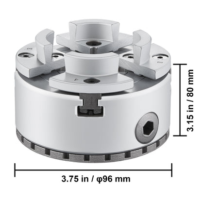 Draaibankplaat – Draaibankklauw – Draaiplateau – Draaischijf – 4-klauw Zelfcentrerend – Hoogwaardig Geharde Metaal 9,5 cm Diameter