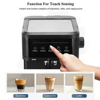 Espressomachine – Koffiezetapparaat – Latte Machine – Cappuccino Maker – Koffieapparaat – 20 Bar Pompdruk – Melkschuimer & 1,8L Waterreservoir – Wit – EU Stekker (220-240V)