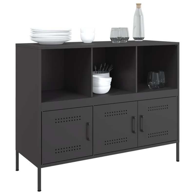 Dressoir – Opbergkast – Kast – Sideboard – Dressoirkast – Zwart Staal – Industrieel Design – Compact 100,5x39x79 cm