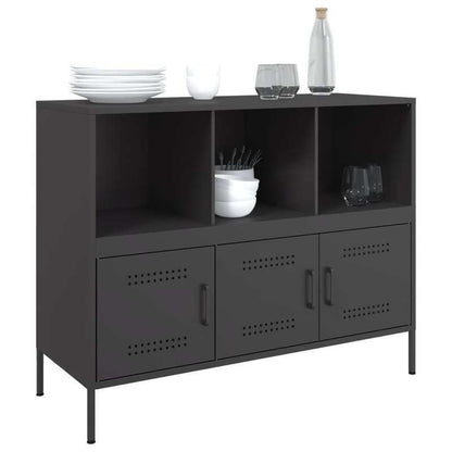 Dressoir – Opbergkast – Kast – Sideboard – Dressoirkast – Zwart Staal – Industrieel Design – Compact 100,5x39x79 cm