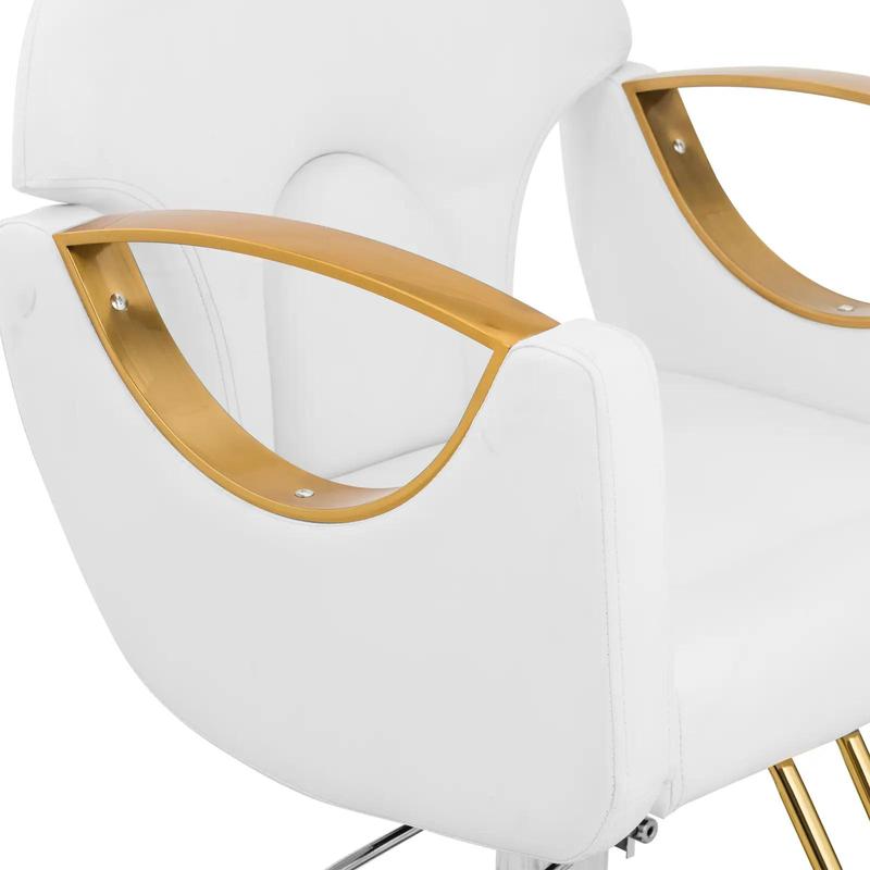 BARTON Barber Chair with Footrest - White - QUORE
