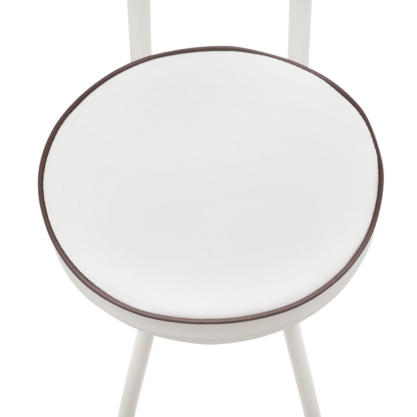 Barstoel – Barkruk – Barstoel Kruk – Barstoelen – Barkrukken – Inklapbaar – Gestoffeerde Zitting – Wit PU – Stalen Frame – Compact Opvouwbaar
