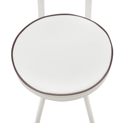 Barstoel – Barkruk – Barstoel Kruk – Barstoelen – Barkrukken – Inklapbaar – Gestoffeerde Zitting – Wit PU – Stalen Frame – Compact Opvouwbaar
