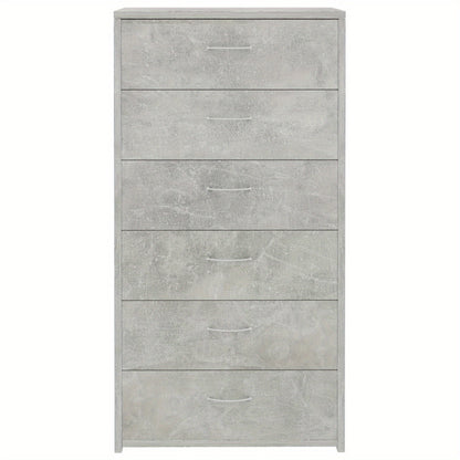 Sideboard – Dressoir – Opbergkast – Kast – Ladenkast – Betonlook – 6 Lades – Compact 50x34x96 cm – Duurzaam Engineered Wood