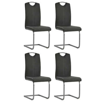Eetkamerstoel – Stoel – Dinersstoel – Keukenstoel – Zitstoel – Kunstleer Bekleding – Stalen Frame – Set Van 4 – Comfortabel En Duurzaam – Grijs