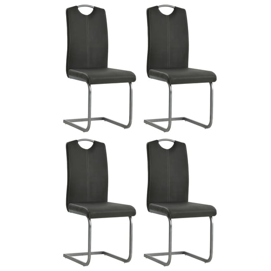 Eetkamerstoel – Stoel – Dinersstoel – Keukenstoel – Zitstoel – Kunstleer Bekleding – Stalen Frame – Set Van 4 – Comfortabel En Duurzaam – Grijs