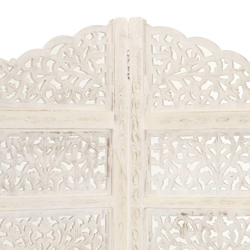 4-Panel kamerverdeler – Kamerscherm – Scheidingswand – Vouwscherm – Privacy scherm – Blanc – Lichtgewicht & Eenvoudig Montage – Afmeting 160x165 cm