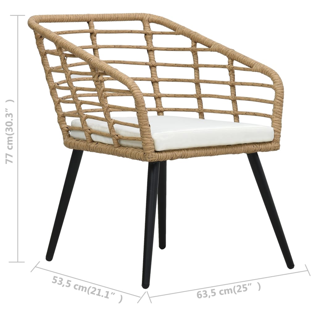 Tuinstoelen – Buitenzitmeubelen – Balkonstoelen – Terrasstoelen – Stalen Frame – Weerbestendig PE-Rattan