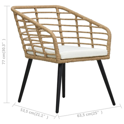 Tuinstoelen – Buitenzitmeubelen – Balkonstoelen – Terrasstoelen – Stalen Frame – Weerbestendig PE-Rattan
