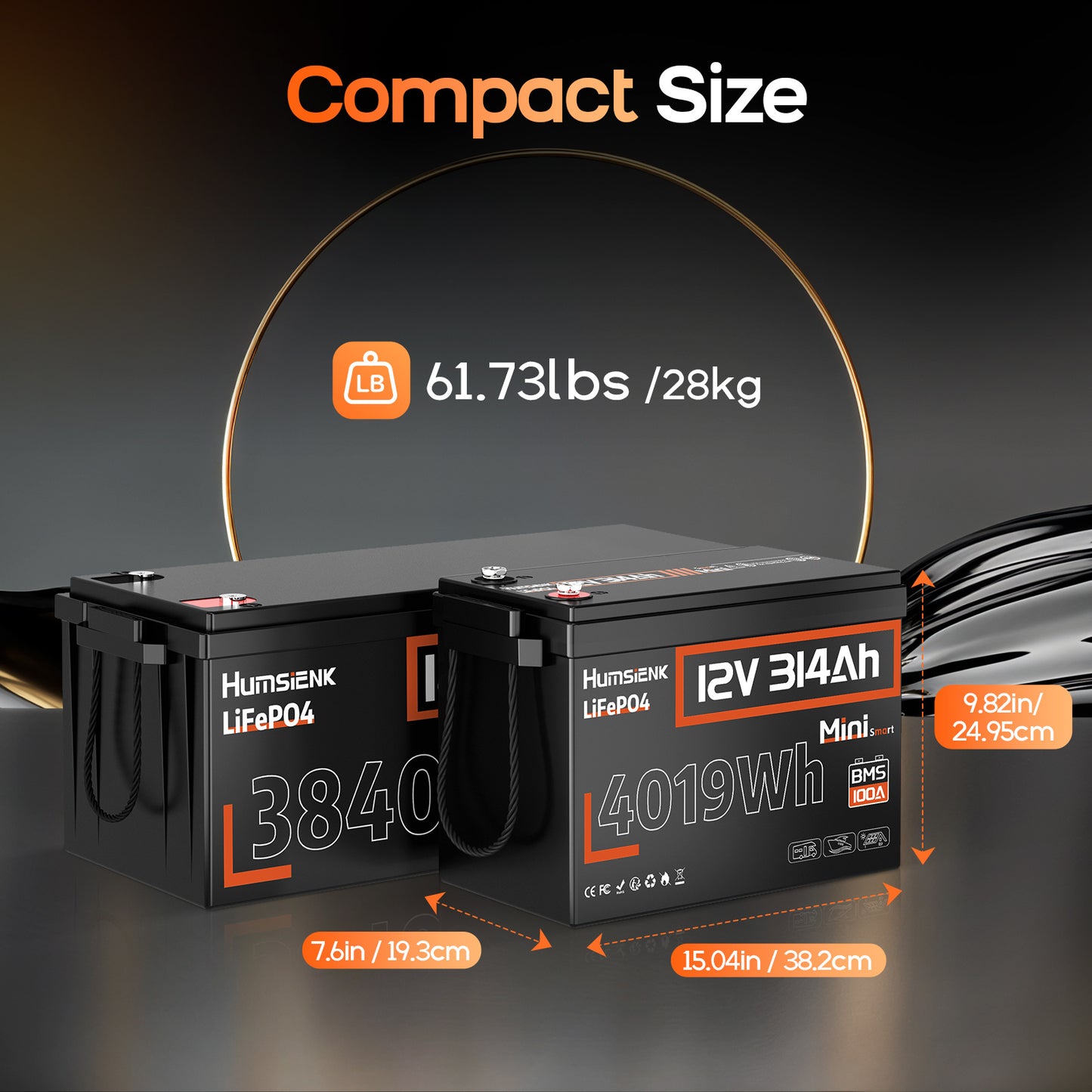 12V LiFePO4 Accu – Lithium Batterij – Caravan Accu – Camper Accu – Zonne-energie Accu – 314Ah Capaciteit – Compact & Lichtgewicht Met Afstandsbediening