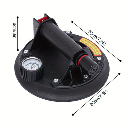 Zuignap – Vacuümzuiger – Hefzuiger – Hulpzuiger – Zuighandel – Zuigkracht 179 kg – Druksensor Met Kleurindicatie – Inclusief Draagkoffer – Rubber Zuigbasis 20 cm – Anti-Slip ABS Handgreep