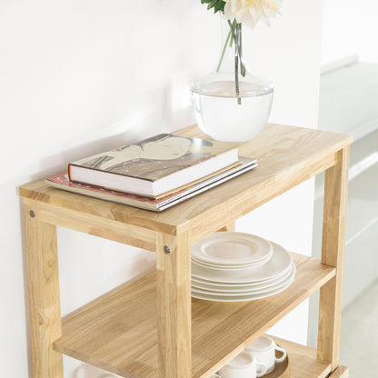 1pc Folding Dining Table 45 X 45 X 32 Cm with Shelf in Hevea Wood for Kitchen Dining Room Sobuy FWT70-N