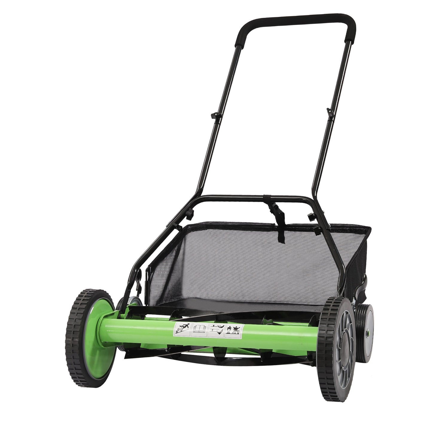 Handgrasmaaier – Handmaaier – Kooimesmaaier – Duwgrasmaaier – Gazonmaaier – 50,8 cm Maaibreedte – 9 Instelbare Maaihoogtes – 65-Mangaan Stalen Messen – Met Opvangzak – Groen