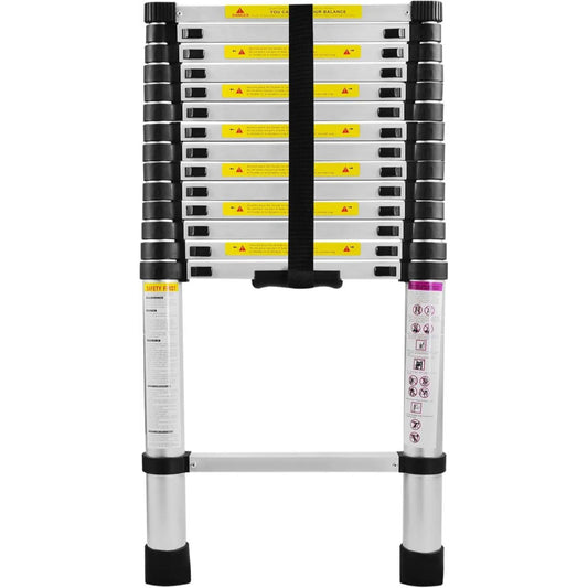 Uitschuifbare Ladder – Telescopische Ladder – Aluminium Ladder – Opvouwbare Ladder – Opklapbare Ladder – 4,4 Meter – Max 150 Kg Draagvermogen – Lichtgewicht & Ruimtebesparend