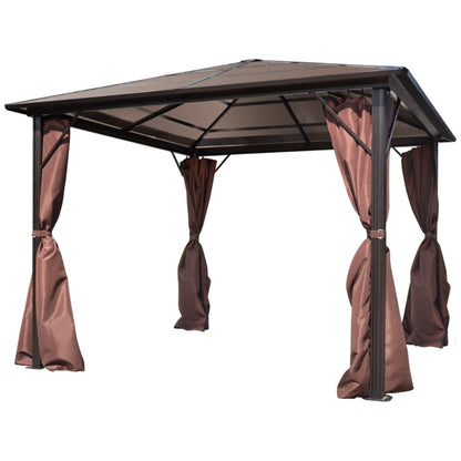 Tuinpaviljoen – Tuinhoed – Tuinoverkapping – Pergola – Tuinkoepel – 300x300 cm – UV-bestendig Polycarbonaat Dak – Roestvrij Aluminium Frame