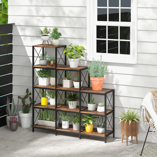 9-vaks Opbergkast – Boekenkast – Opslagkast – Plank – Organizer – 5 Verstelbare Niveaus – Anti-slip Schuifjes