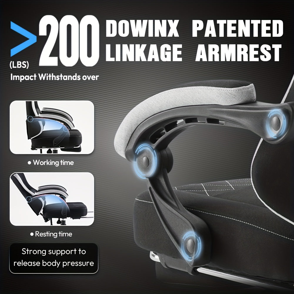 Gaming Stoel – Bureaustoel – Office Chair – Gamestoel – Zwarte Stoel Met Voetensteun – Ergonomische Lendensteun – Draagkracht 300 Kg – Racing Design Groen