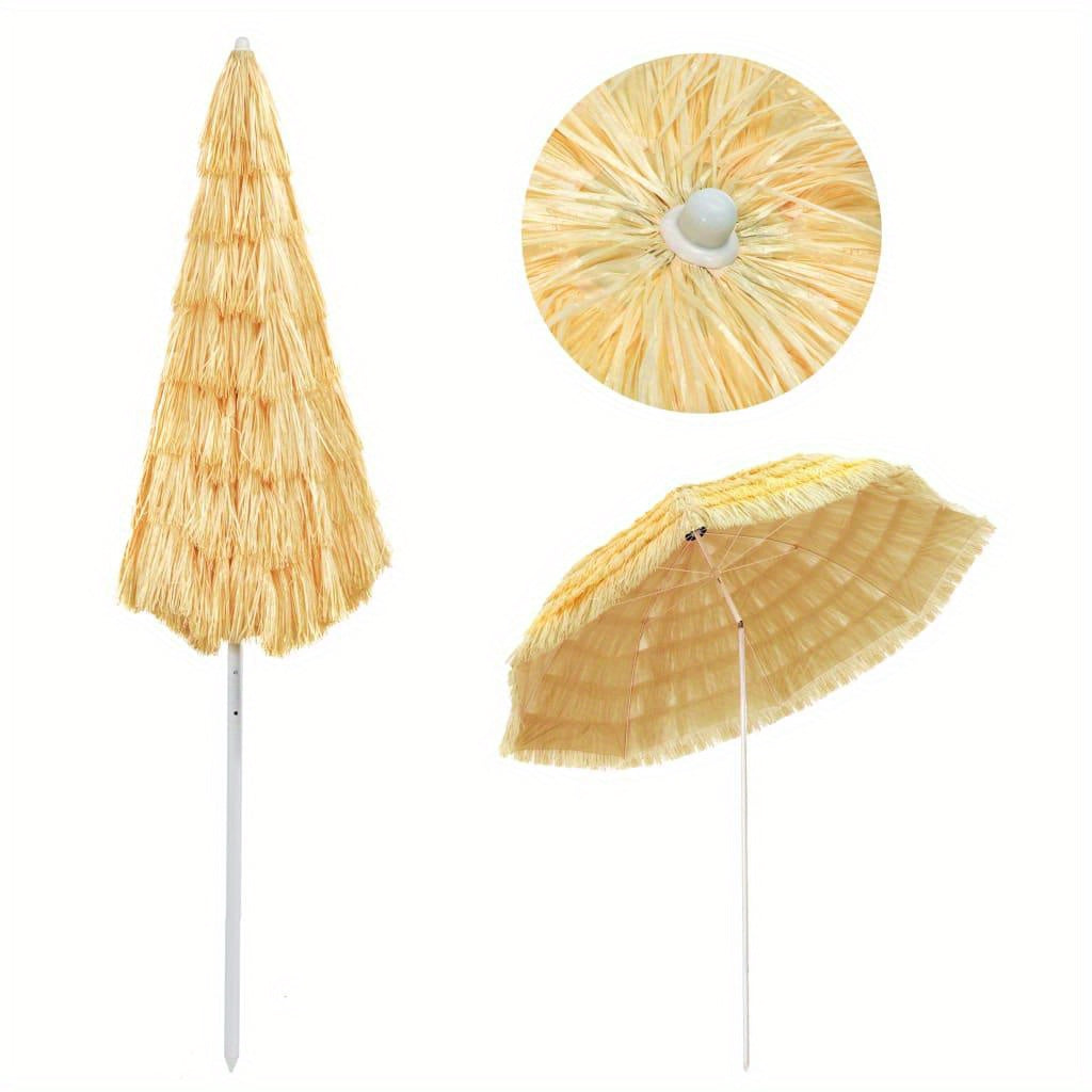 Strandparasol – Parasol – Zonnescherm – Tuinparasol – Buitenshuis Parasol – Natuurlijk Design – 300 cm Diameter – Stevig Frame