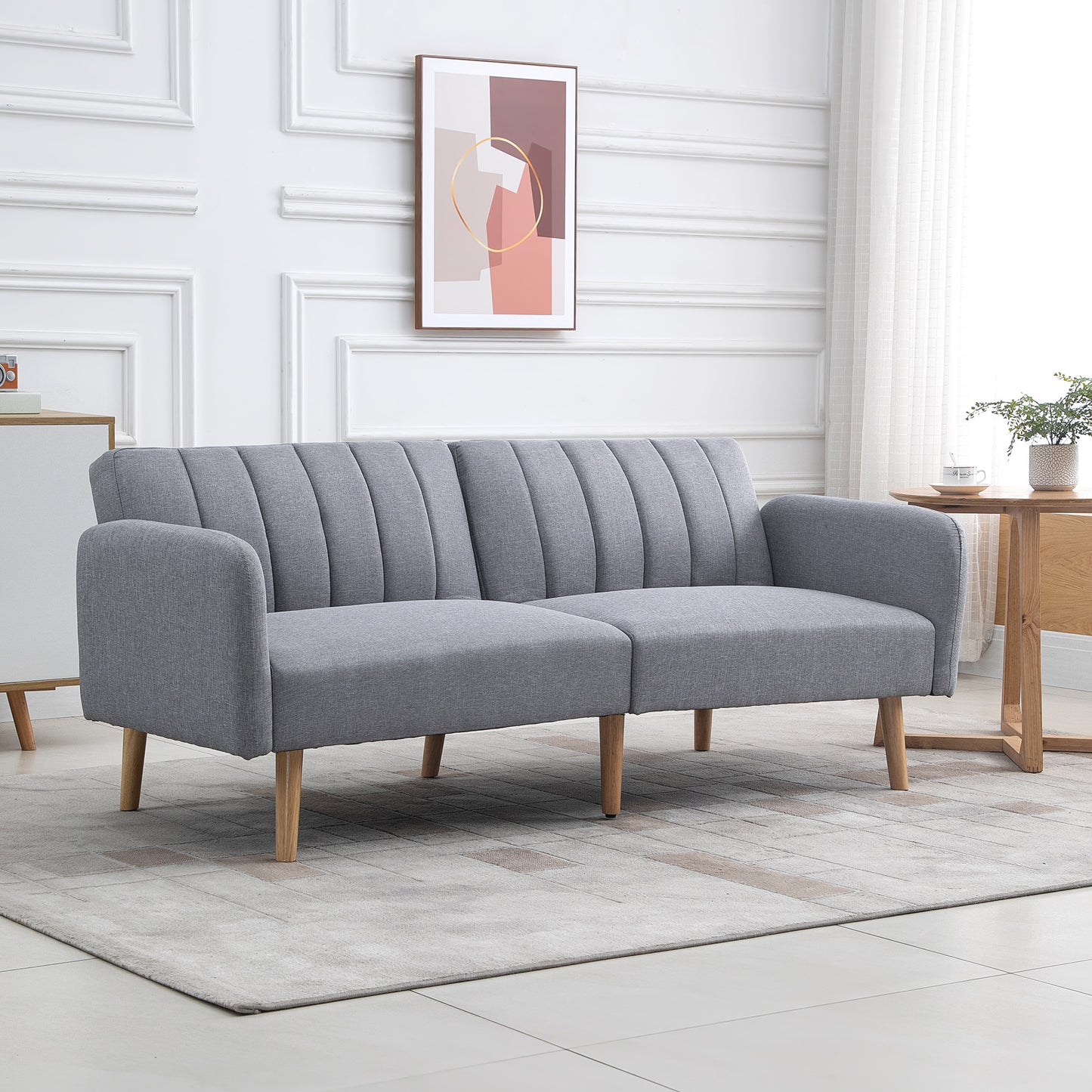 2-Zitsbank – Tweezitsbank – Loveseat – Bankstel – Slaapbank – Lichtgrijs – Scandinavisch Design – Verstelbare Rugleuning 3 Posities