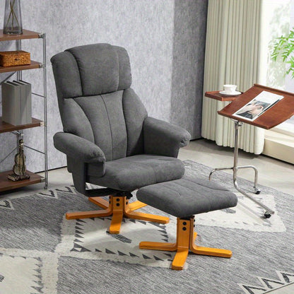 Adjustable Recliner Chair with Footrest - Heavy-Duty Hardwood Frame, Manual Recliner Sofa with Cushioned Seat & Backrest, Easy Assembly Living Room, Bedroom, Home Office Chair - Sturdy Base for Living Room, Dining Area, Balco