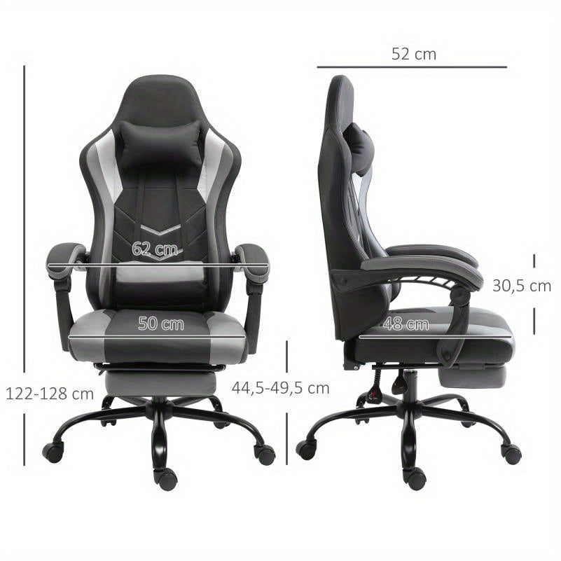 Ergonomische Gamingstoel – Gamingstoel – Bureaustoel – Gamestoel – Computerstoel – Verstelbare Hoofdsteun – Lendensteun – Polyester Vulling – Draagvermogen 120 kg
