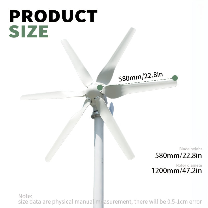 Verticale Windturbine – Windgenerator – Windmolensysteem – Windenergie Generator – Windmolen Thuis – 2000W Vermogen – Stil Geluid Met MPPT Controller 24V
