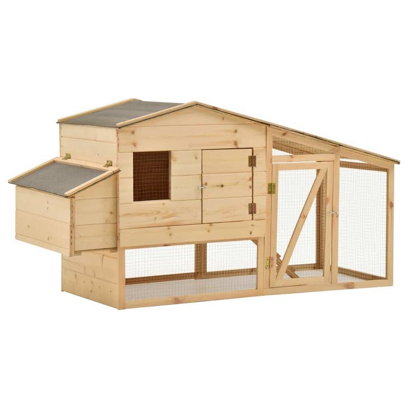Kippenhok – Houten Kippenren – Kippenhok Buiten – Kippenhuis – Kippenkooi – Gemaakt Van Massief Vurenhout – Afmetingen 178x67x92 Cm