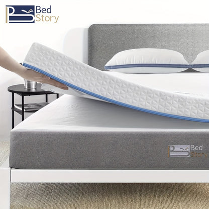 Gel Topper – Matras Topper – Traagschuim Matras – Matrasverbeteraar – Matrasbeschermer – 160x200 cm – 10 cm Dikke Topper – Verkoelend Gelmateriaal – Dubbele Hardheid H2 & H3