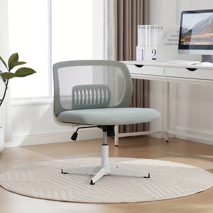 Bureaustoel – Kantoorstoel – Ergonomische Stoel – Draaistoel – Schommelstoel – Verstelbaar in Hoogte – 360° Draaibaar – Mesh Bekleding – Robuust Metalen Frame – Zonder Armleuningen – Comfortabele Zitervaring – Mintgroen