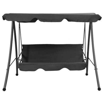 Schommelstoel – Swing Stoel – Hangstoel – Rocking Chair – Relaxstoel – Antraciet – Stalen Frame – 192x118x175 cm Canopy