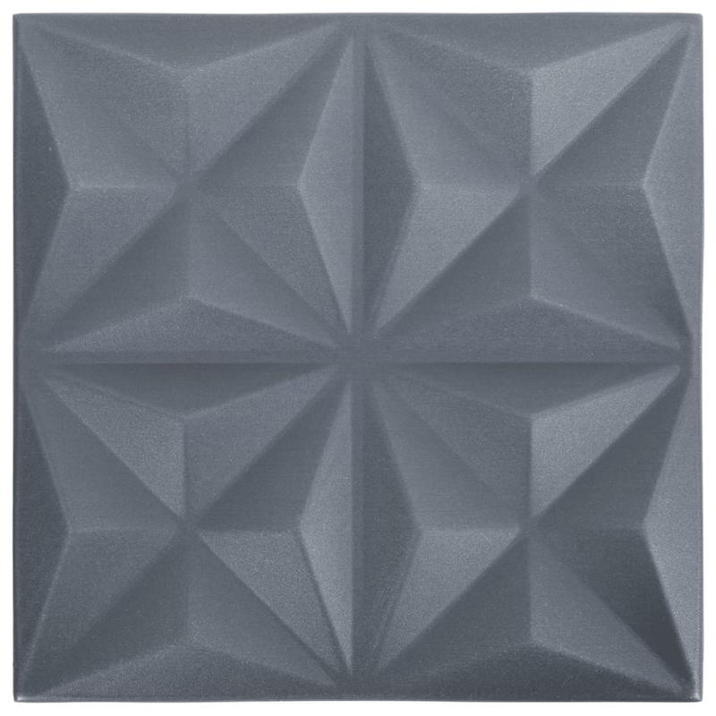 48 st Wandpanelen 3D origami 12 square meter 50x50cm grijs