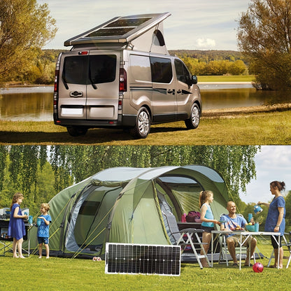 Zonnepaneel – Zonnecel – Solar Panel – Zonne-energie – Zonnepaneelset – Flexibel en Lichtgewicht – Hoog Rendement 100W (2x50W) Monokristallijn