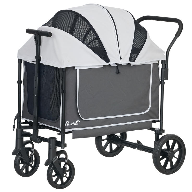 Dog Buggy Foldable for Dogs &Amp; Cats Up to 30 Kg 110 X 65 X 102 Cm Dark Grey Dog Buggy