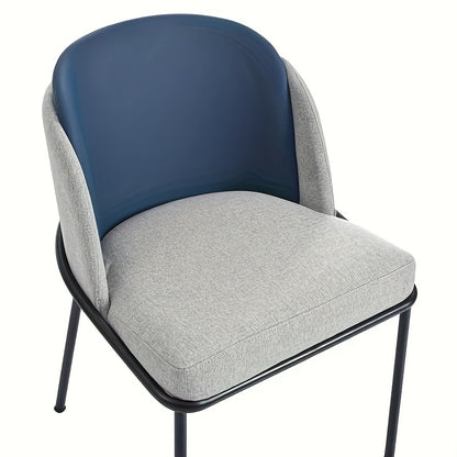 Eetstoel – Eetkamerstoel – Kuipstoel – Stoel – Kinderstoel – Modern Design – Gemakkelijk Schoon Te Maken – Stevige Zwarte Poten – Grijs Met Gouden Accenten