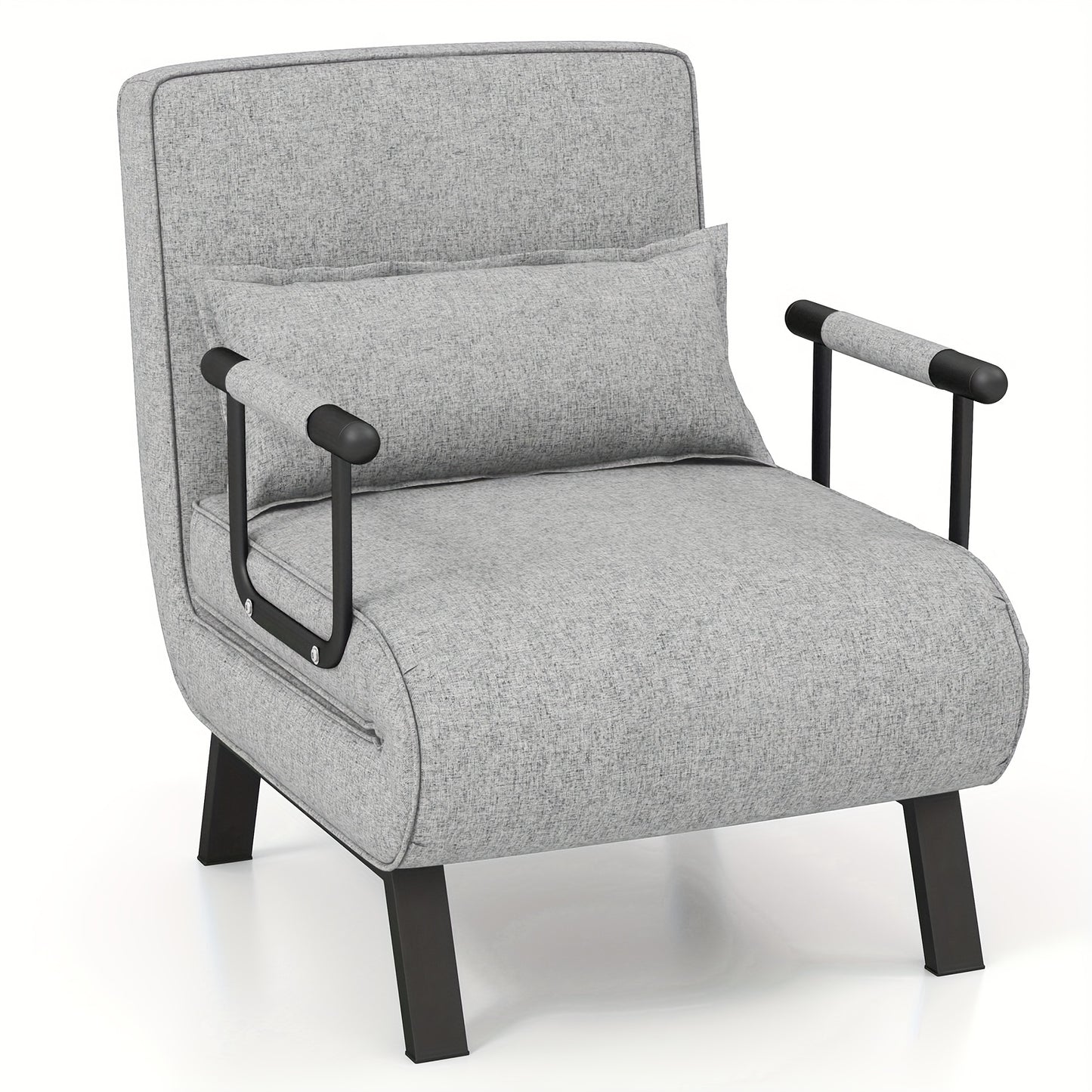 Slaapstoel – Slaapbank – Zetelbed – Slaapfauteuil – Vouwbed – 6-standen verstelbaar – Linnen stof – Belastbaar tot 150 kg