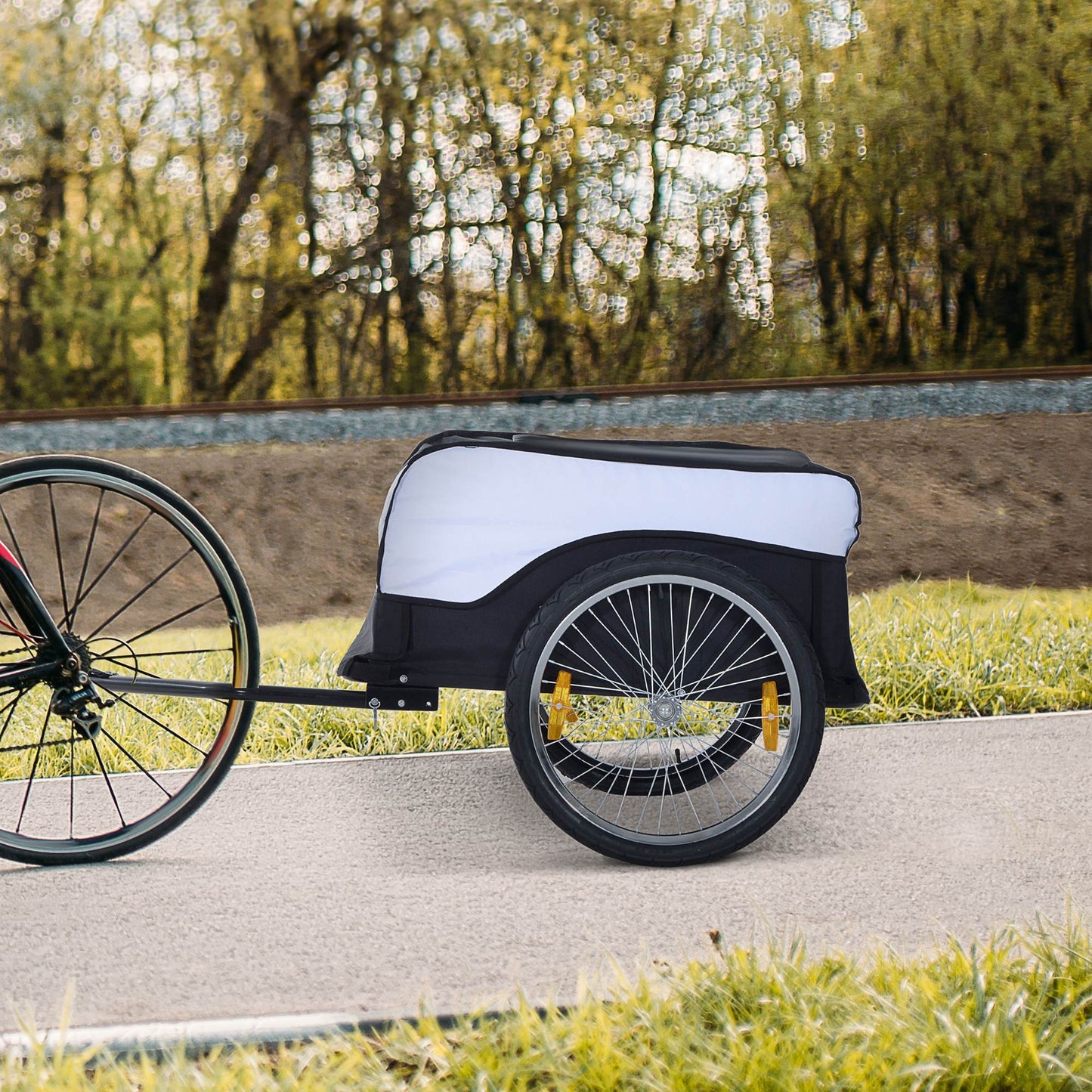 Bakfiets Aanhanger – Fietskar – Transportkar – Bagagewagen – Vouwbare Aanhanger – Stalen Frame – Max. Belading 40 kg