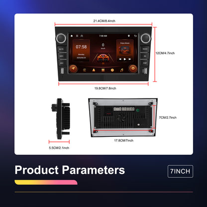7-inch Android 15 Autoradio – Multimedia Speler – Navigatie Systeem – Touchscreen Radio – GPS Navigatie – Draadloos CarPlay & Android Auto – 2GB RAM 64GB Opslag – Achteruitrijcamera Inclusief