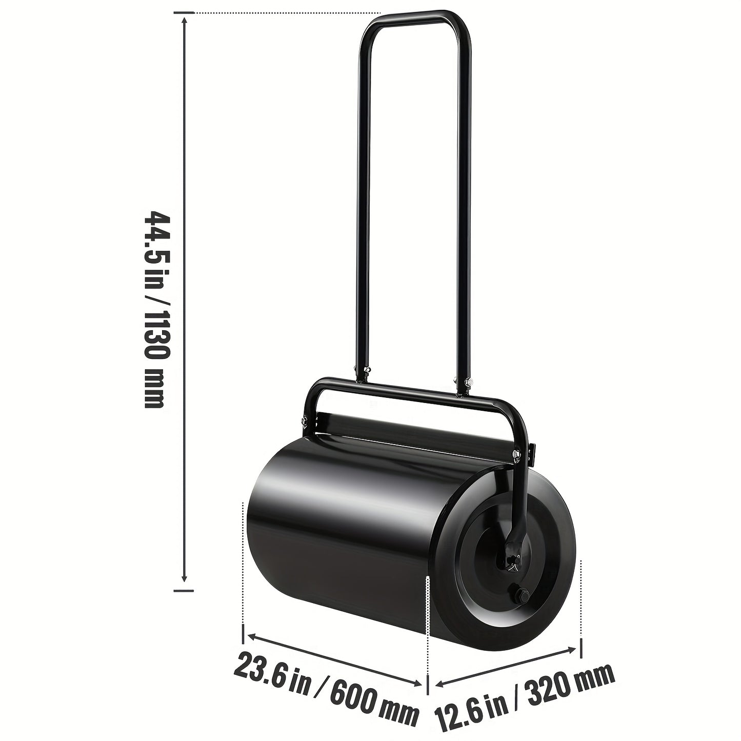 Grondwals – Gazonwals – Graswals – Tuinwals – Gazonroller – 60,96 cm Breedte – Zware Stalen Constructie – 49,21 L Vulcapaciteit – Ergonomisch Handvat – Makkelijk Vullen en Legen