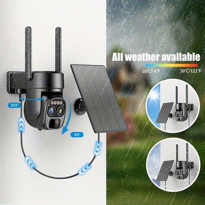 Solar Beveiligingscamera – Draadloze Beveiligingscamera – Zonne-energie Camera – Buiten Camera – 2K Full HD – Bewegingsdetectie & AI-Herkenning