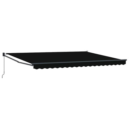 Uitschuifbare Zonwering – Terrasoverkapping – Zonnescherm – Balkon Beschutting – Knikarmzonwering Zwart – 450x300 cm – UV- en Waterbestendig Doek