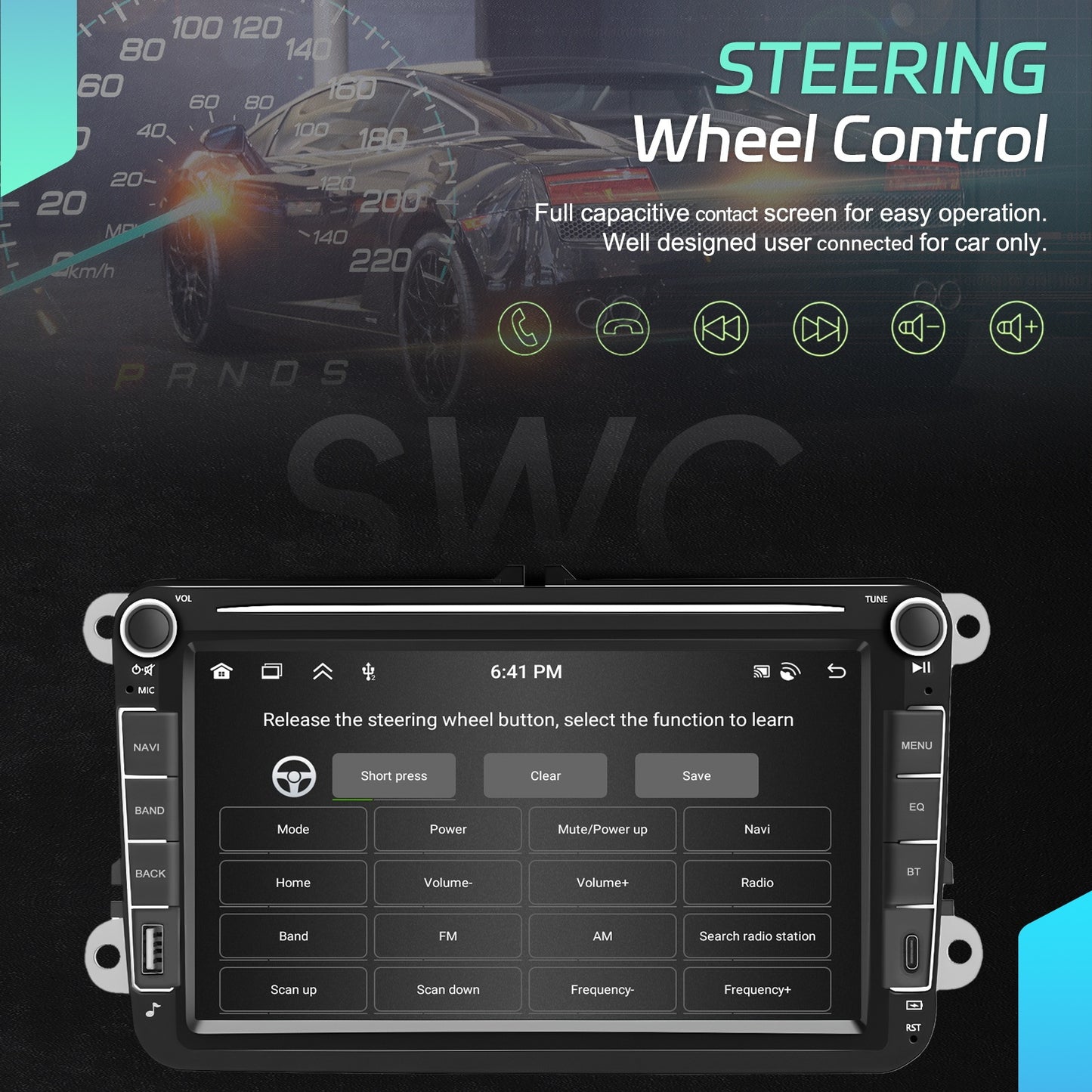8-Core Car Stereo – Autoradio – Multimedia Speler – Headunit – Navigatiesysteem – 8 Inch Touchscreen – Draadloze CarPlay & Android Auto – 6GB RAM 128GB Opslag