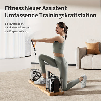 Multi-Functional Strength Training Device – Home Fitness Equipment with Resistance Bands, Handles, and Pedals for Full-Body Workouts, Core Strengthening, and Muscle Toning, Sleek Workout Equipment | Sturdy Construction, Gym