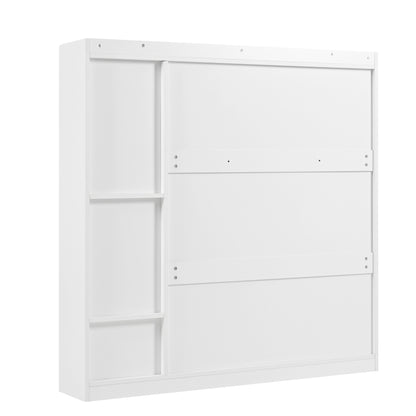Schoenenkast – Schoenenrek – Schoenopberger – Schoenmeubel – Schoenentrekker – Wit – 3 Kantelbare Laden – Ingebouwde Klapbank