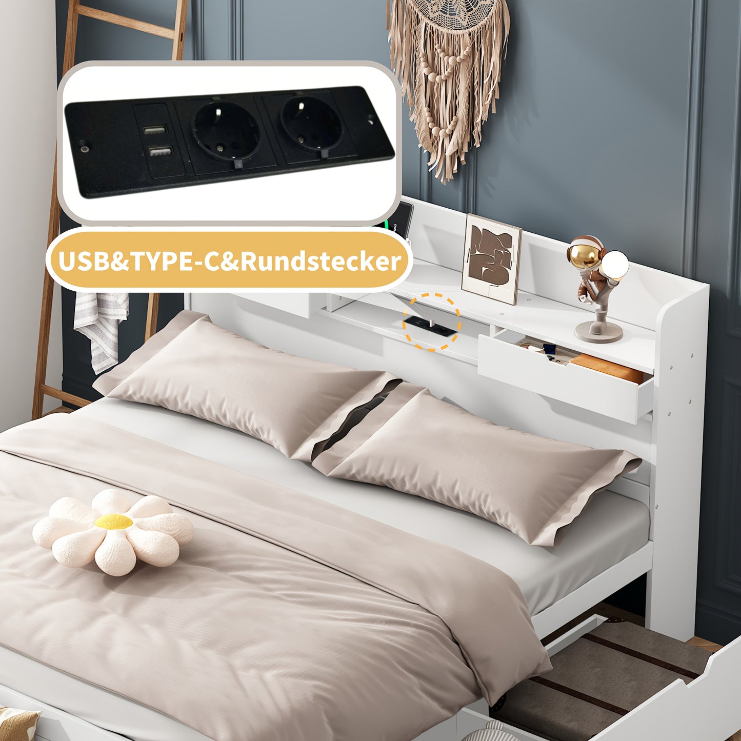 Slaapbank – Twee-zitsbank – Bedbank – Sofa Bed – Tweepersoons Slaapbank – Mosterdgeel – Verstelbare Rugleuning – Ruimtebesparend Ontwerp