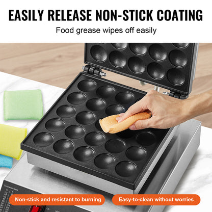 Poffertjespan – Poffertjesmaker – Mini Pannenkoekenpan – Dorayaki Bakker – Elektrische Poffertjesmaker – 25 Poffertjes – 1700W Hoog Vermogen – Roestvrij Stalen Anti-aanbaklaag