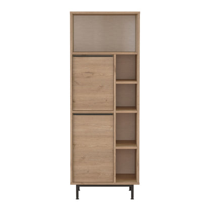Keukenkast – Opbergkast – Dressoir – Kast – Meubel – Wit – 162x60x36 cm – Stevig Met Metalen Poten – Veel Opbergruimte Met 2 Deuren En Open Vakken