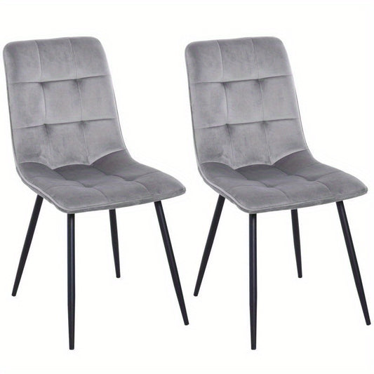 Eetkamerstoel – Stoel – Kuipstoel – Keukenstoel – Woonkamerstoel – Gestoffeerd Comfort – Stevig Metalen Onderstel – Set van 2 – 45x63x90 cm – Moderne Retro Stijl