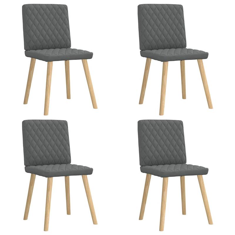 Eetkamerstoelen – Stoelen – Dining Chairs – Keukenstoelen – Zitmeubels – Donkergrijs – Massief Houten Frame – Comfortabele Zitting