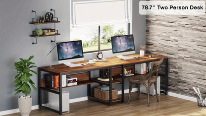 Bureaublad – Werkplek – Bureau – Tafelblad – Kantoorblad – Industrieel Design – Ruim 199,9 cm Breed – Stevig Zwart Stalen Frame